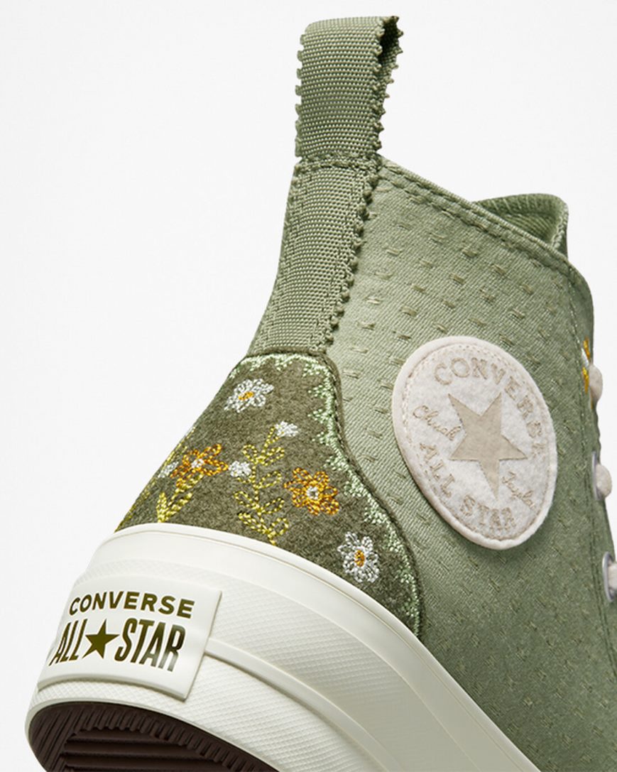 Light Converse Chuck Taylor All Star Lift Autumn Embroidery High Top Women's Platform Shoes | QAK945LI3