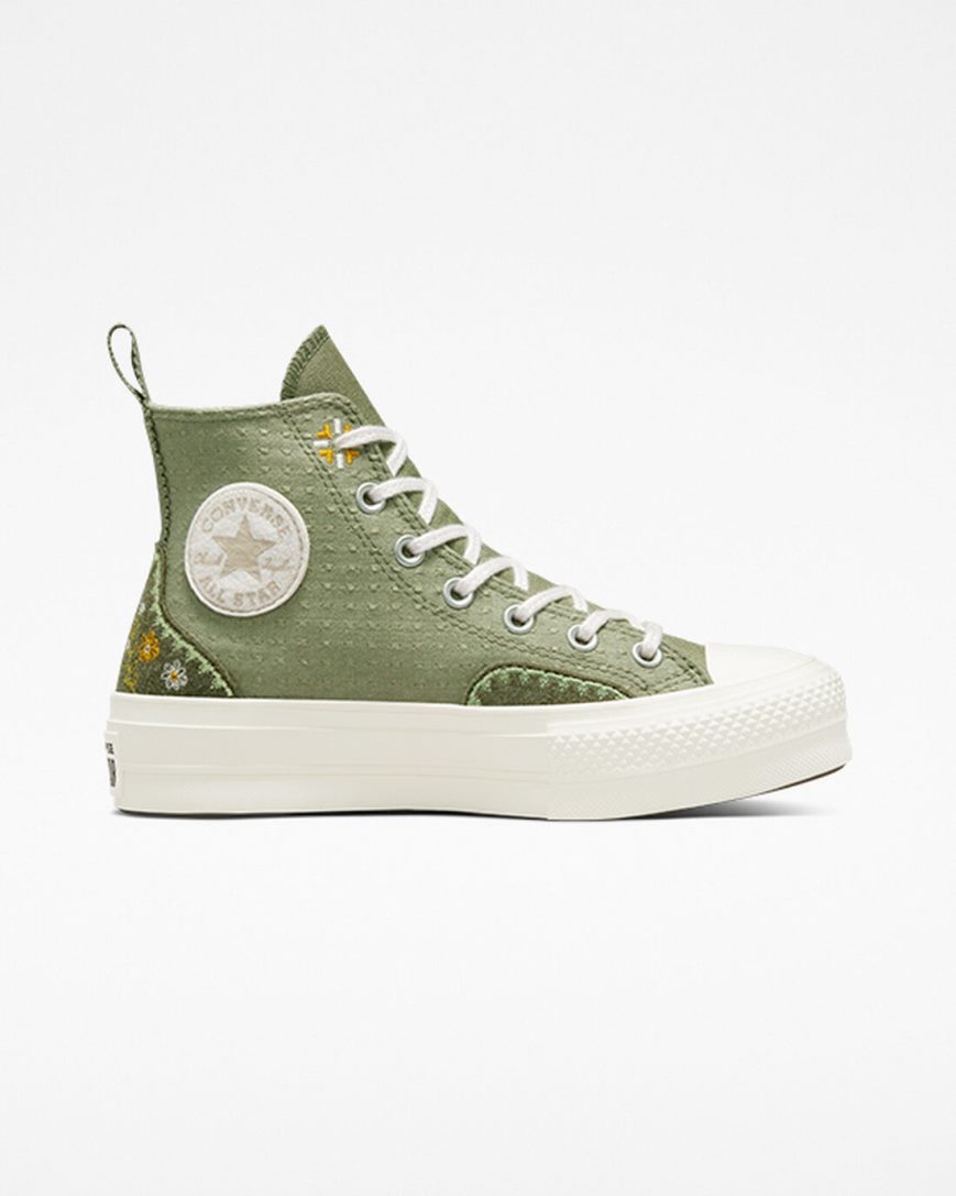 Light Converse Chuck Taylor All Star Lift Autumn Embroidery High Top Women\'s Platform Shoes | QAK945LI3