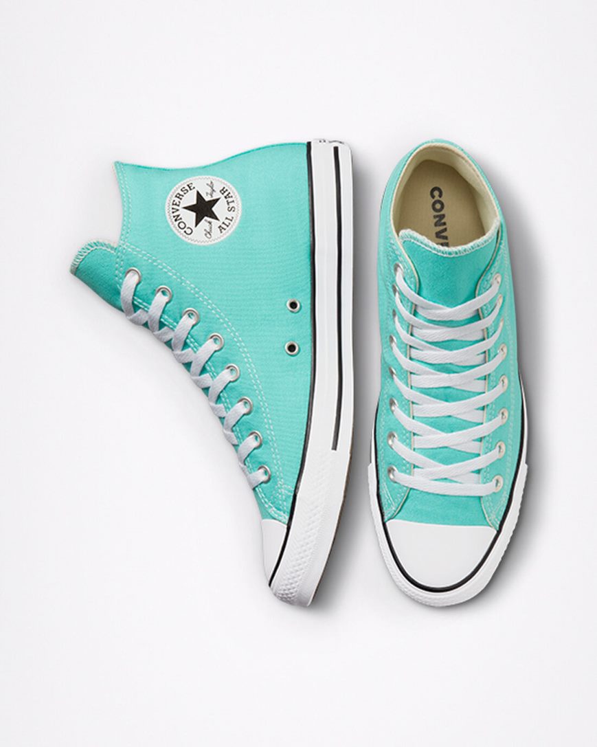 Light Turquoise Converse Chuck Taylor All Star Seasonal Color Men's High Top Shoes | CE931IK7L