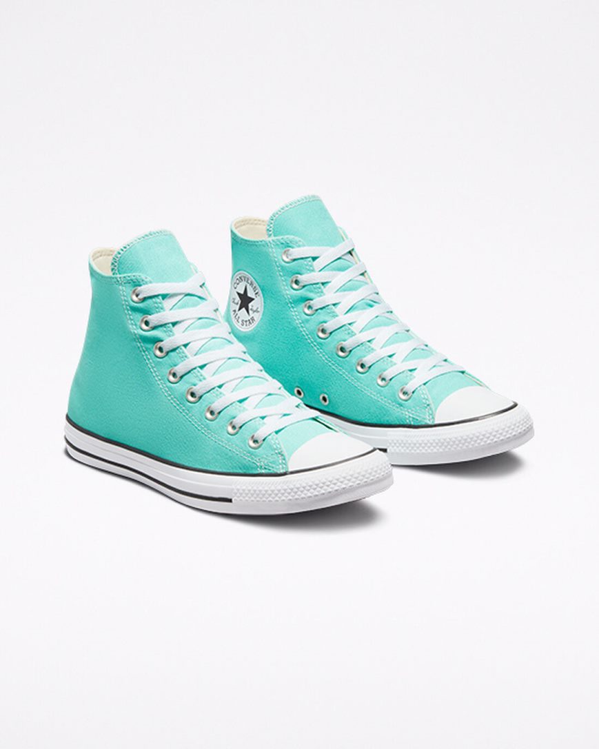 Light Turquoise Converse Chuck Taylor All Star Seasonal Color Men's High Top Shoes | CE931IK7L