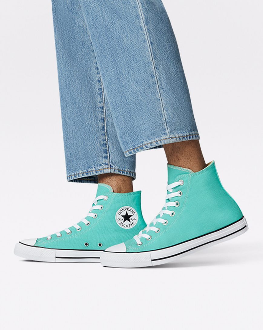 Light Turquoise Converse Chuck Taylor All Star Seasonal Color Men's High Top Shoes | CE931IK7L