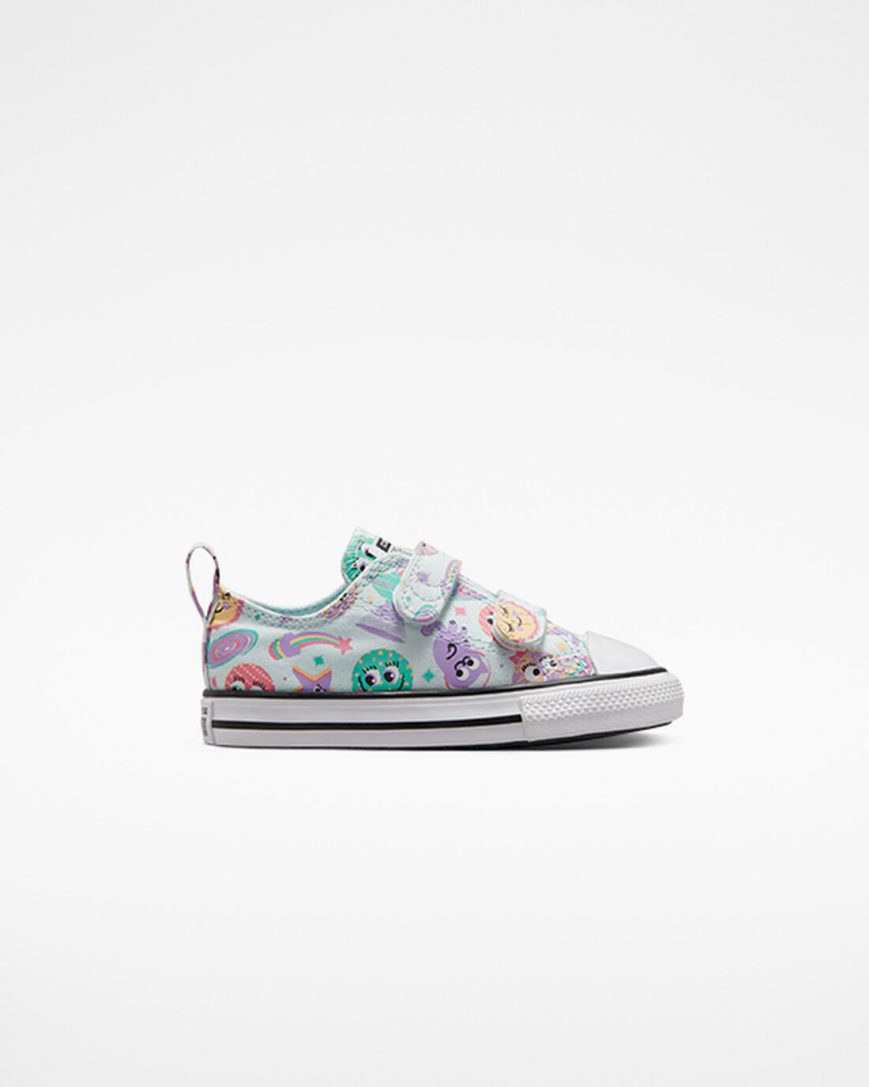 Light Turquoise / Purple / White Converse Chuck Taylor All Star Easy-On Space Party Girls\' Low Top Shoes | KC4L789K3