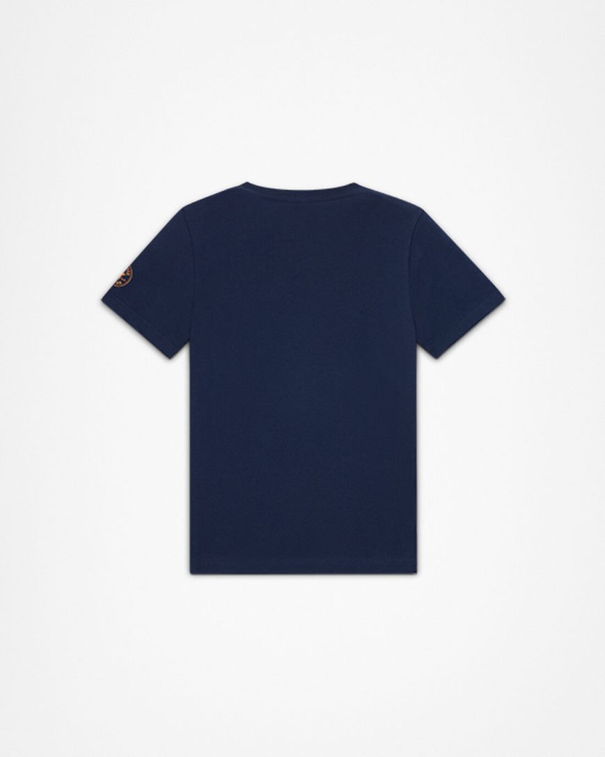 Navy Converse Camo Logo Stack Boys' T-Shirts | HK8IL9754