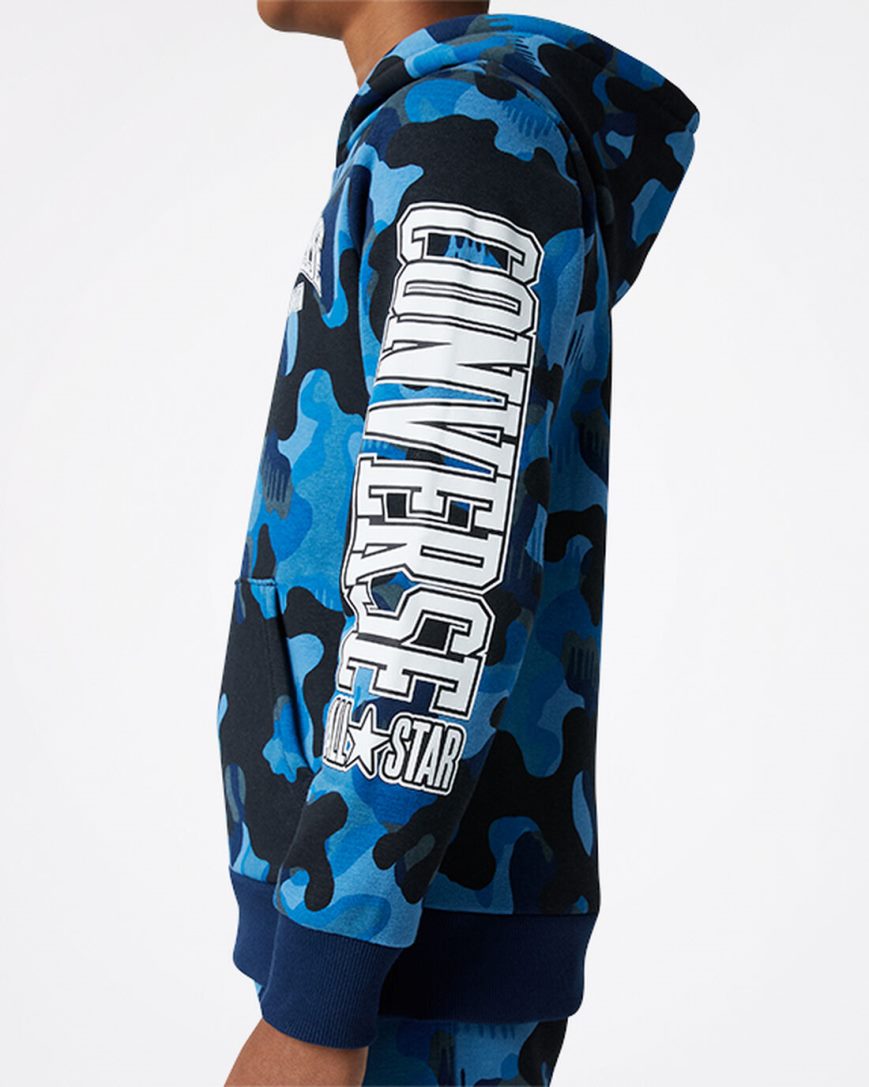 Navy Converse Camo Pullover Boys' Hoodie | DU5498371