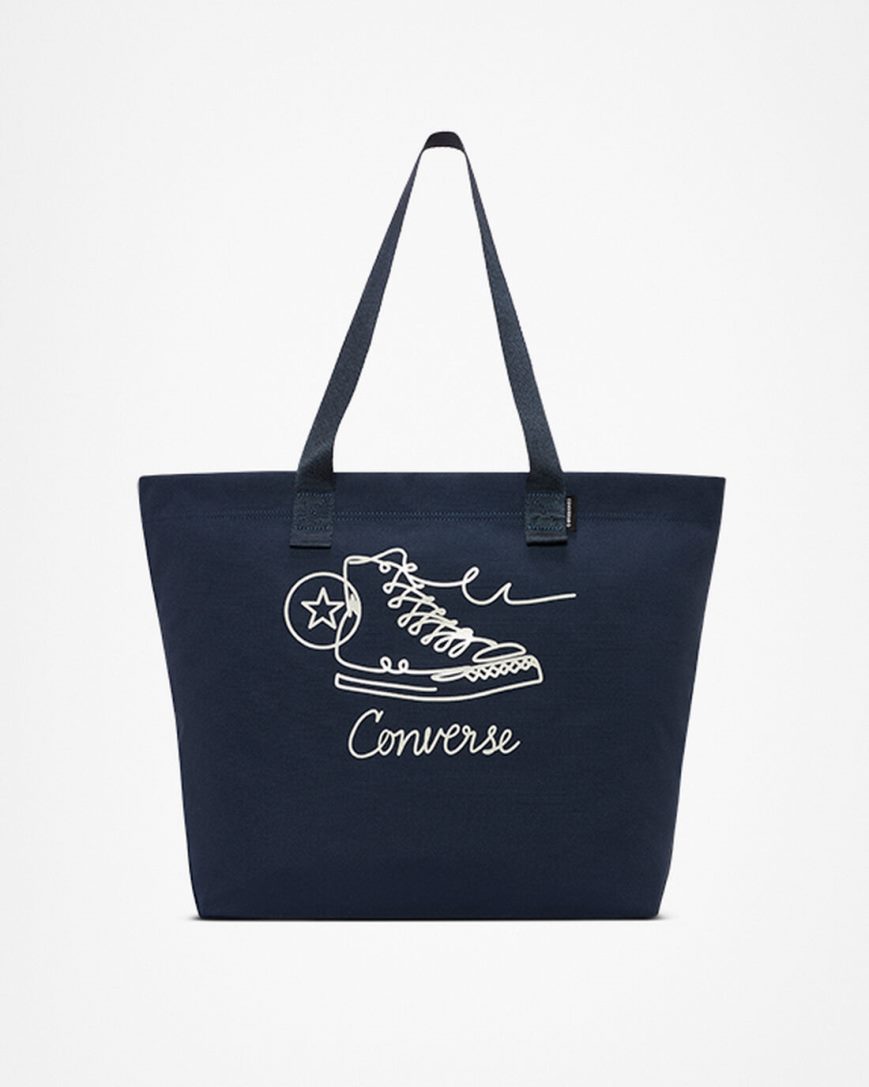 Navy Converse Canvas Sneaker Graphic Tote Women\'s Bags | RTL148359