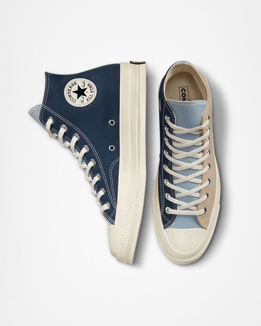 Navy Converse Chuck 70 Tri-Panel Men's High Top Shoes | FY81L7453