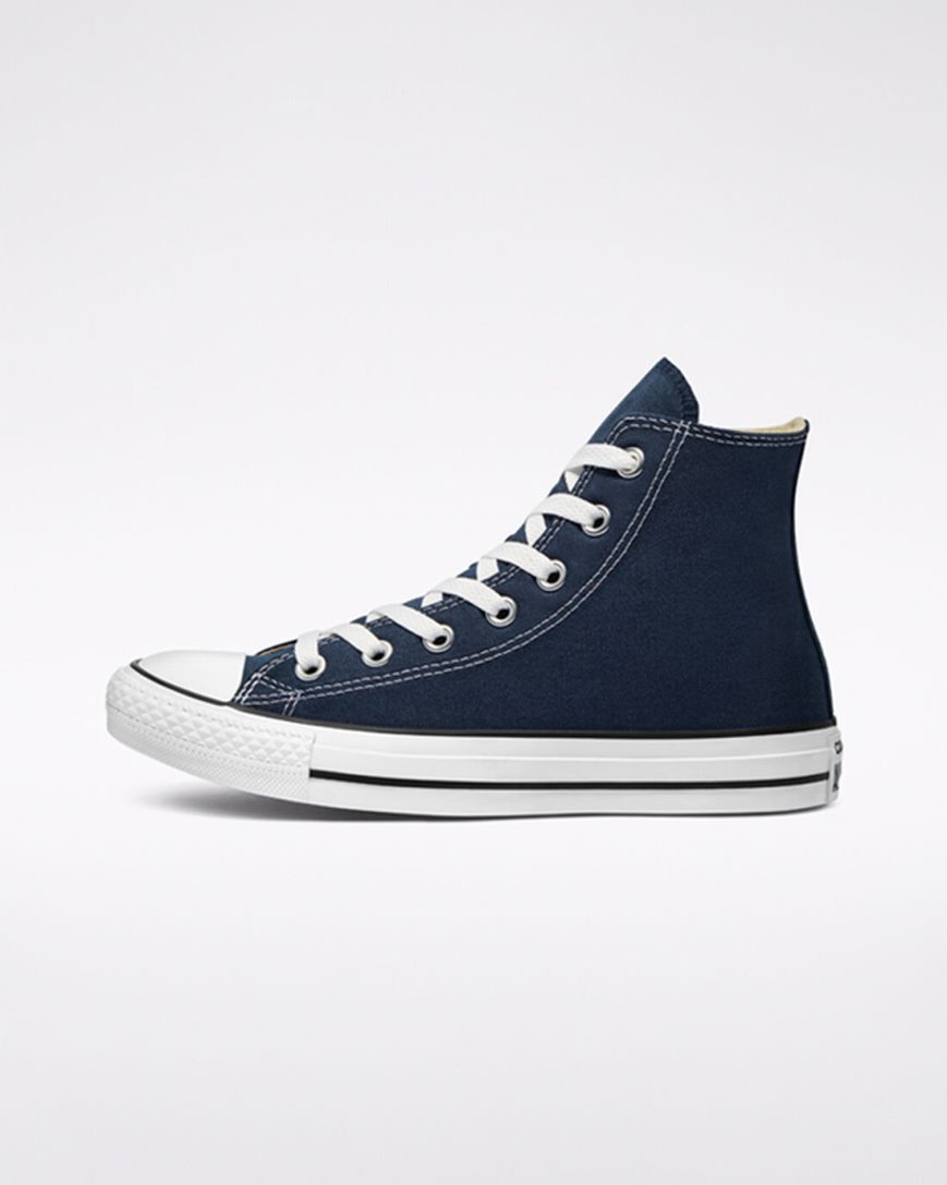 Navy Converse Chuck Taylor All Star Classic Men's High Top Shoes | BA8I751KL