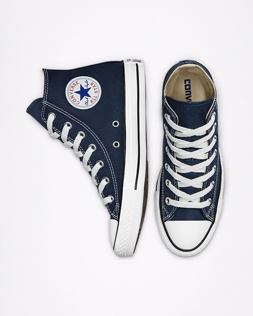 Navy Converse Chuck Taylor All Star Classic Men's High Top Shoes | BA8I751KL