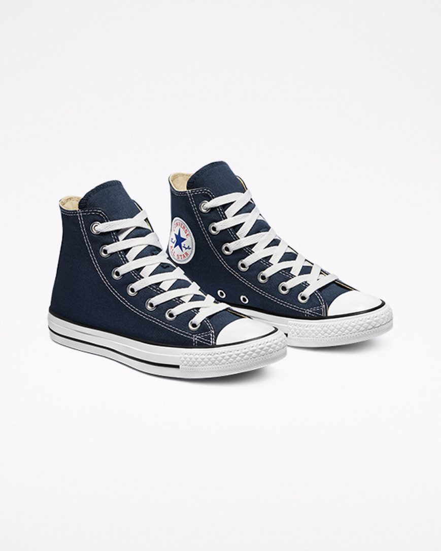 Navy Converse Chuck Taylor All Star Classic Men's High Top Shoes | BA8I751KL