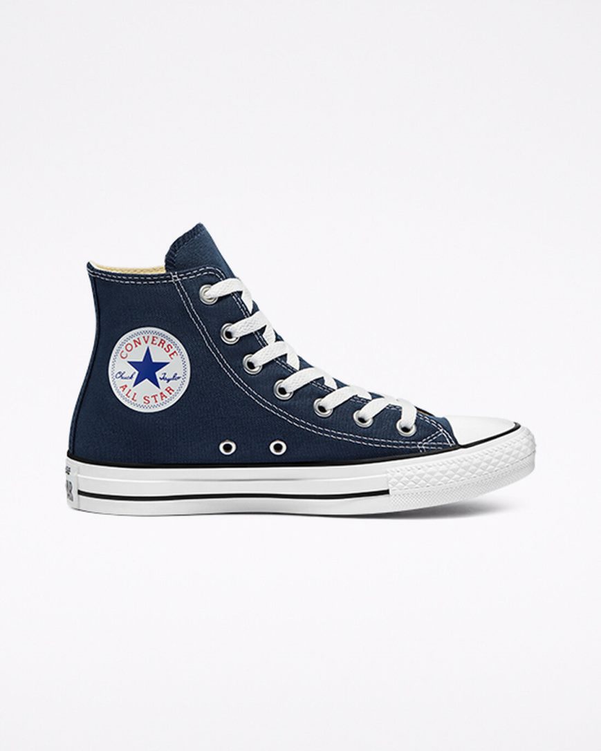 Navy Converse Chuck Taylor All Star Classic Men\'s High Top Shoes | BA8I751KL