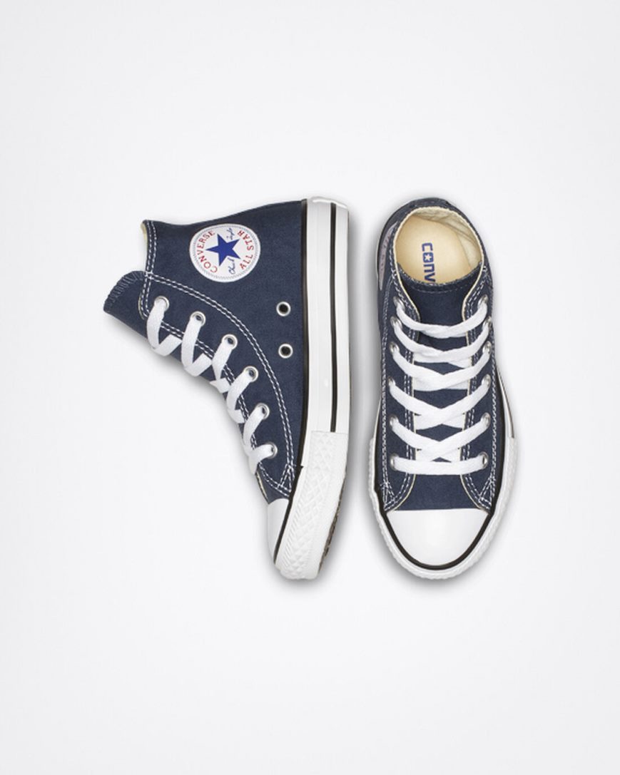 Navy Converse Chuck Taylor All Star Classic Girls' High Top Shoes | DGK51793I