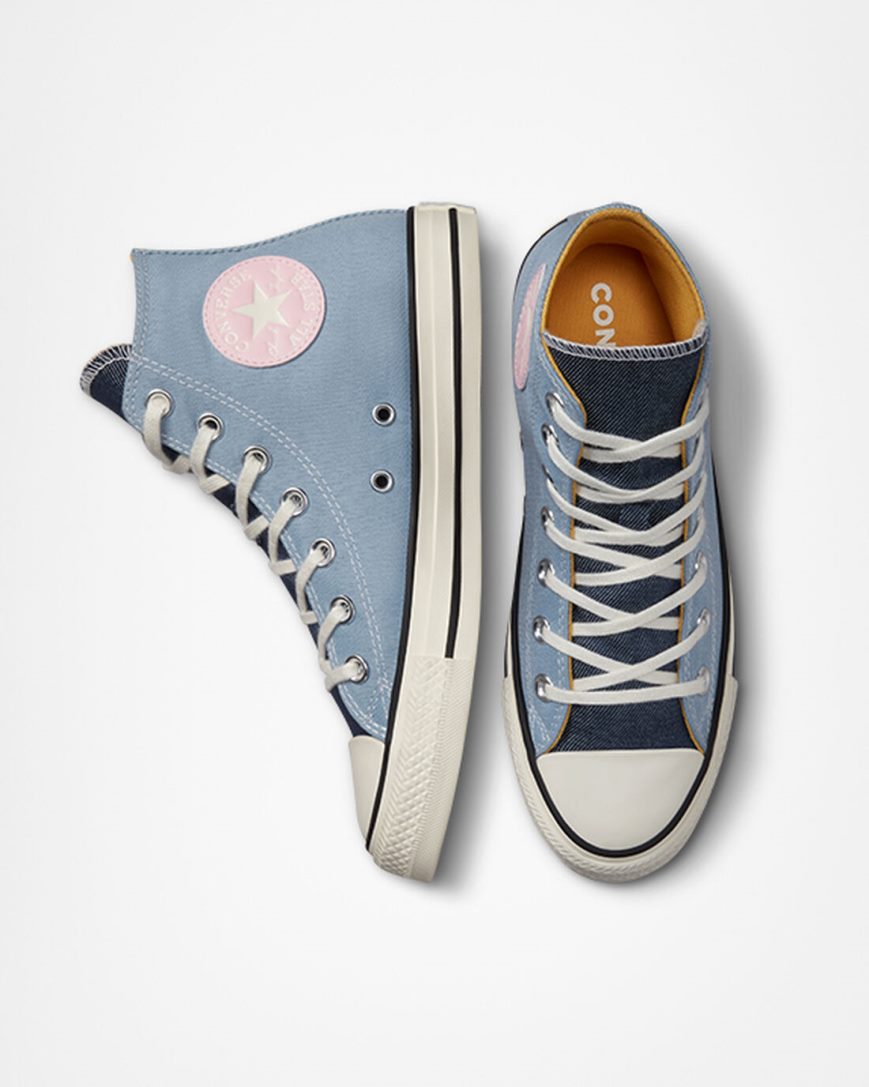 Navy Converse Chuck Taylor All Star Denim Women's High Top Shoes | SH9IL8435