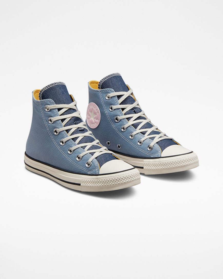 Navy Converse Chuck Taylor All Star Denim Women's High Top Shoes | SH9IL8435