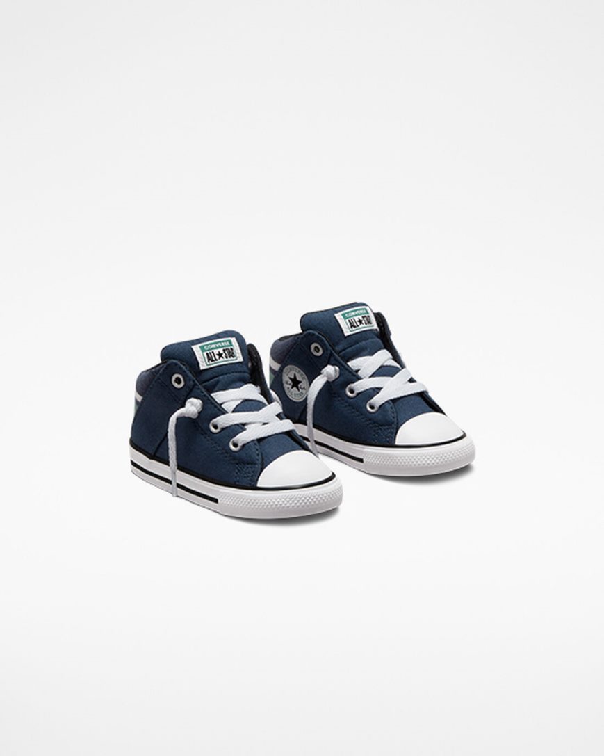 Navy / White Converse Chuck Taylor All Star Axel Varsity Girls' High Top Shoes | AJI547L93