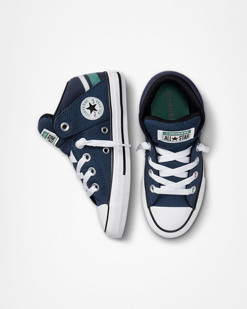 Navy / White Converse Chuck Taylor All Star Axel Varsity Club Girls' High Top Shoes | LAK5743L1