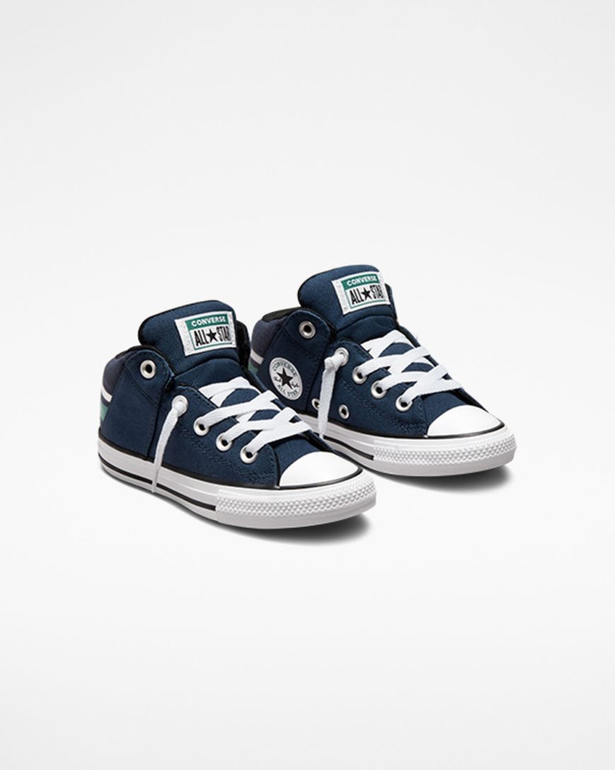 Navy / White Converse Chuck Taylor All Star Axel Varsity Club Girls' High Top Shoes | LAK5743L1