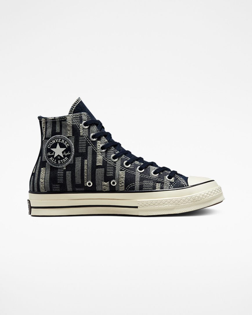 Obsidian / Black Converse Chuck 70 Workwear Denim Men\'s High Top Shoes | WB58L947K