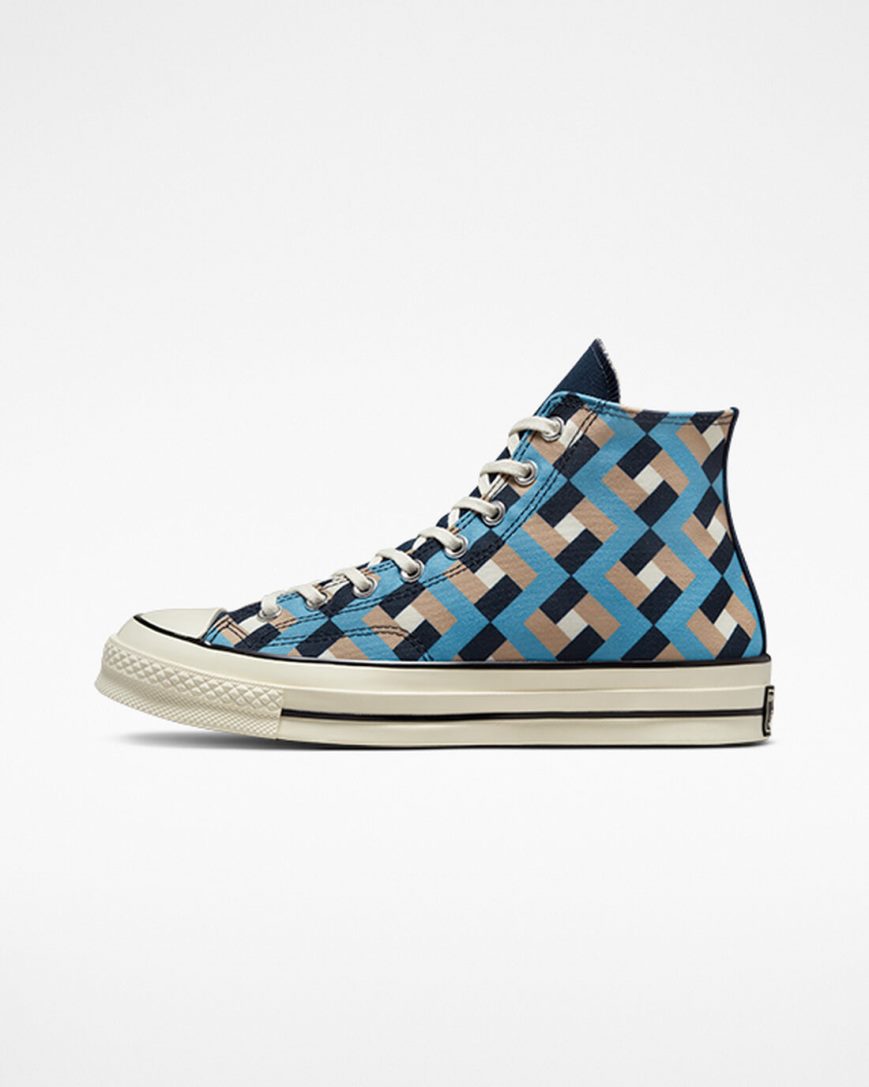 Obsidian / Blue Converse Chuck 70 Twisted Classics Women's High Top Shoes | DQK78593I