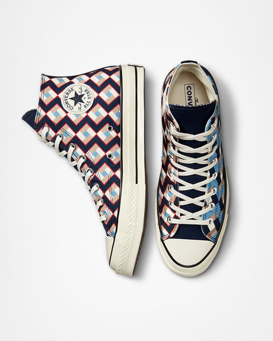 Obsidian / Blue Converse Chuck 70 Twisted Classics Women's High Top Shoes | DQK78593I