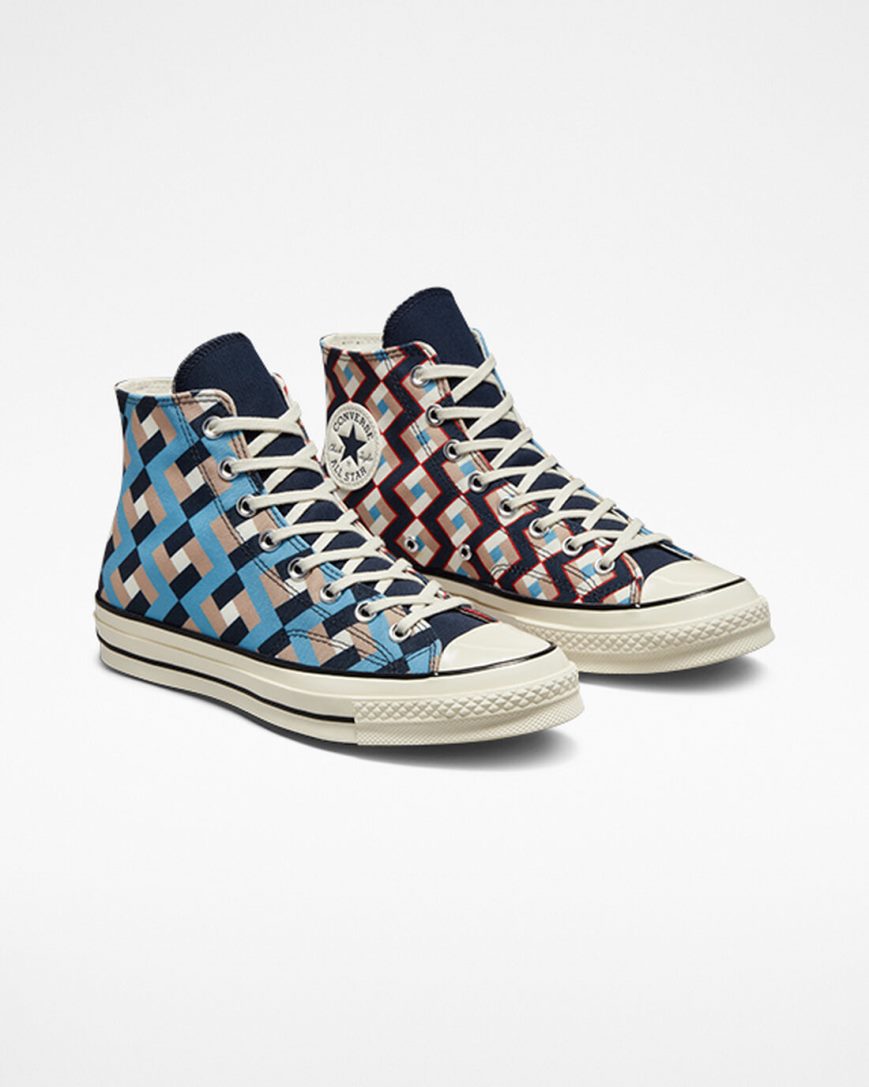 Obsidian / Blue Converse Chuck 70 Twisted Classics Women's High Top Shoes | DQK78593I