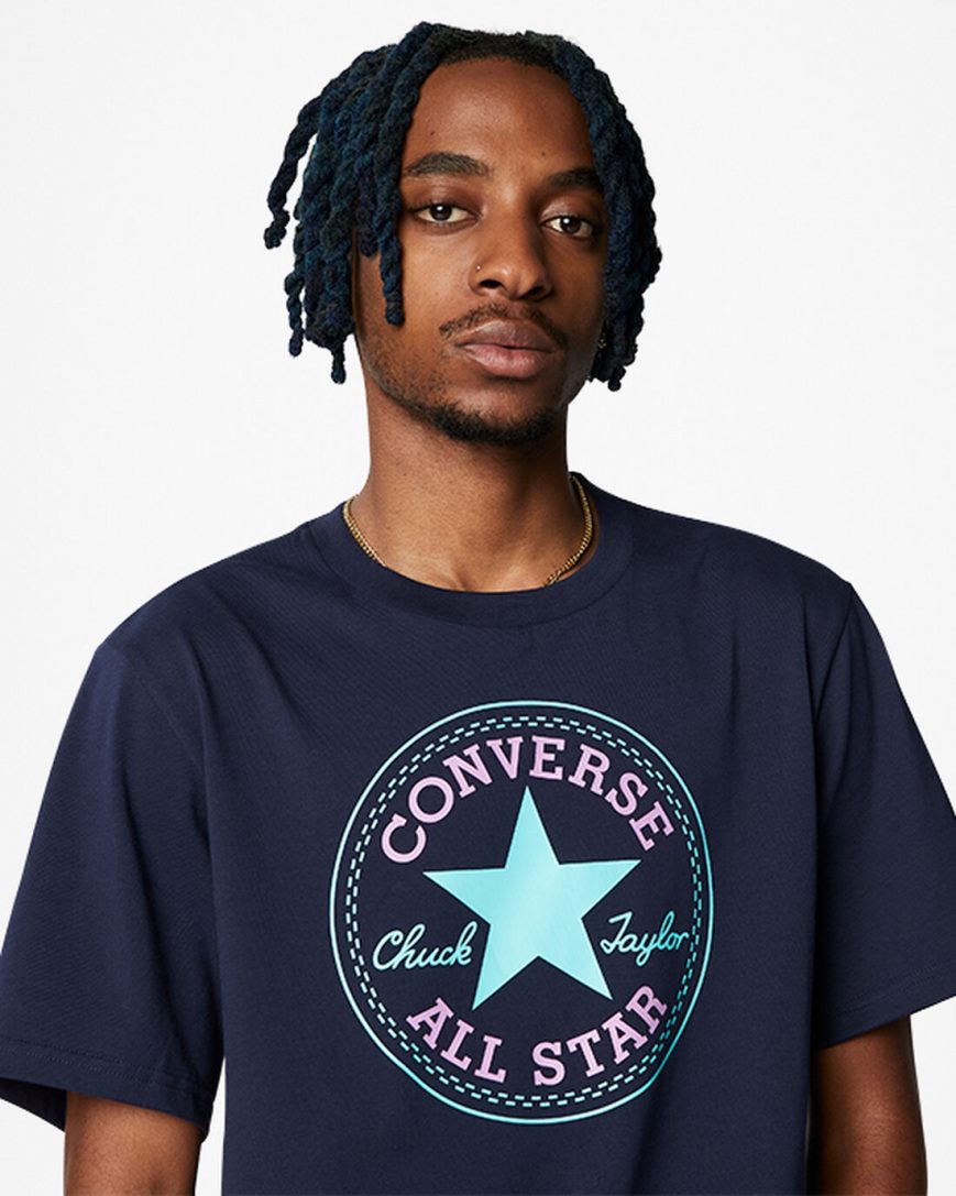 Obsidian Converse Go-To Short Sleeve Standard Fit Men's T-Shirts | QH9I85K37