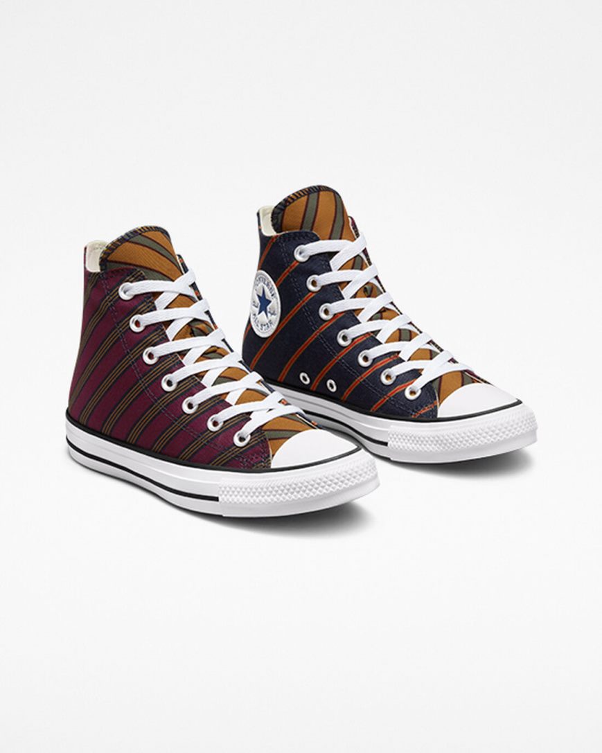 Obsidian / Deep Burgundy Converse Chuck Taylor All Star Twisted Classics Women's High Top Shoes | EWIK731L9