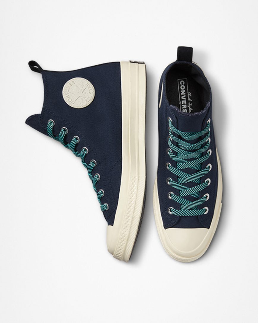 Obsidian / Light Turquoise Converse Chuck 70 Counter Climate GORE-TEX Men's High Top Shoes | SBL39I574