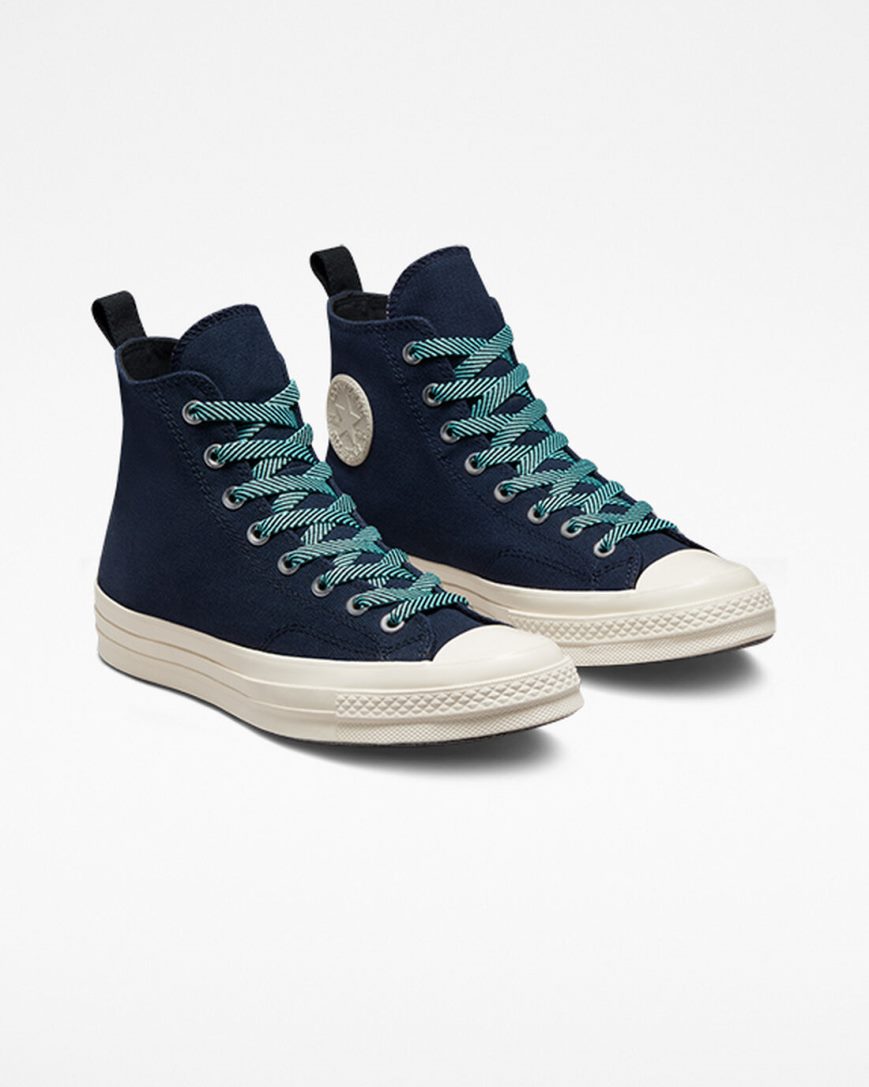 Obsidian / Light Turquoise Converse Chuck 70 Counter Climate GORE-TEX Men's High Top Shoes | SBL39I574