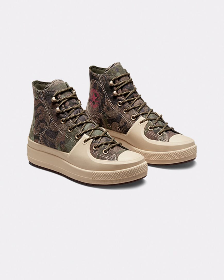 Olive / Beige Converse Chuck Taylor All Star Construct Black Joy Men's High Top Shoes | OYLK98I57