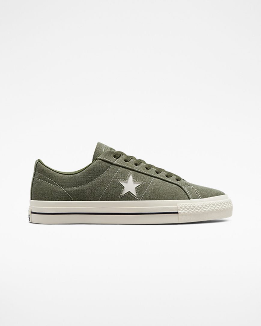 Olive / Black Converse CONS One Star Pro Heavyweight Canvas Men\'s Skate Shoes | DC41I75KL