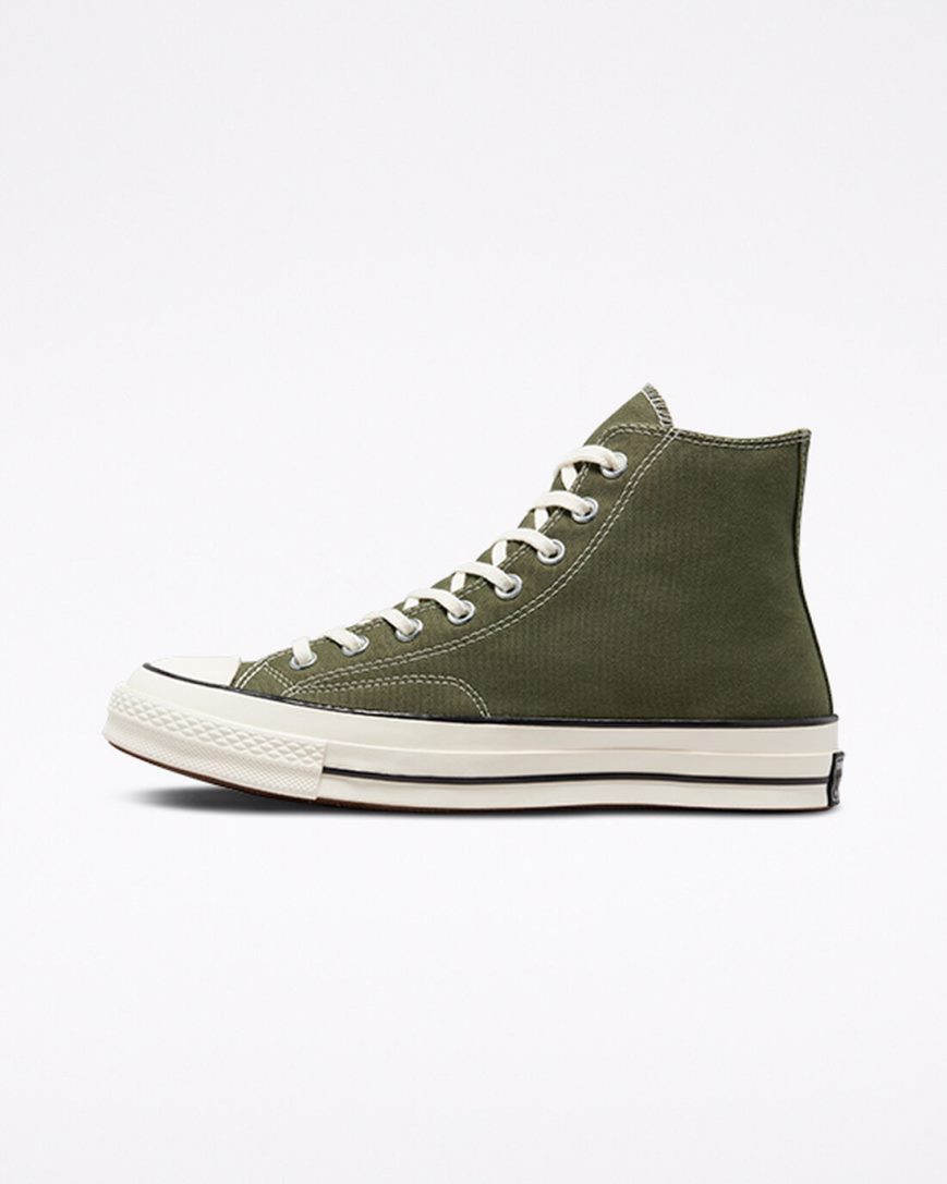 Olive / Black Converse Chuck 70 Canvas Men's High Top Shoes | ZBL1I7K83