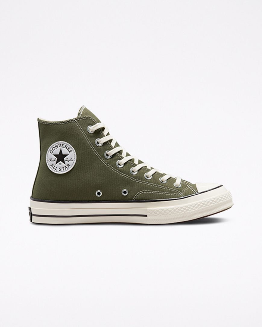 Olive / Black Converse Chuck 70 Canvas Men\'s High Top Shoes | ZBL1I7K83