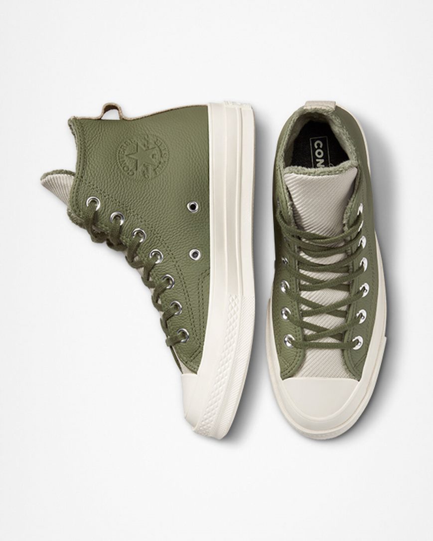 Olive Converse Chuck 70 Counter Climate Men's High Top Shoes | EZ8K95413