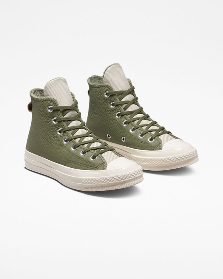 Olive Converse Chuck 70 Counter Climate Men's High Top Shoes | EZ8K95413