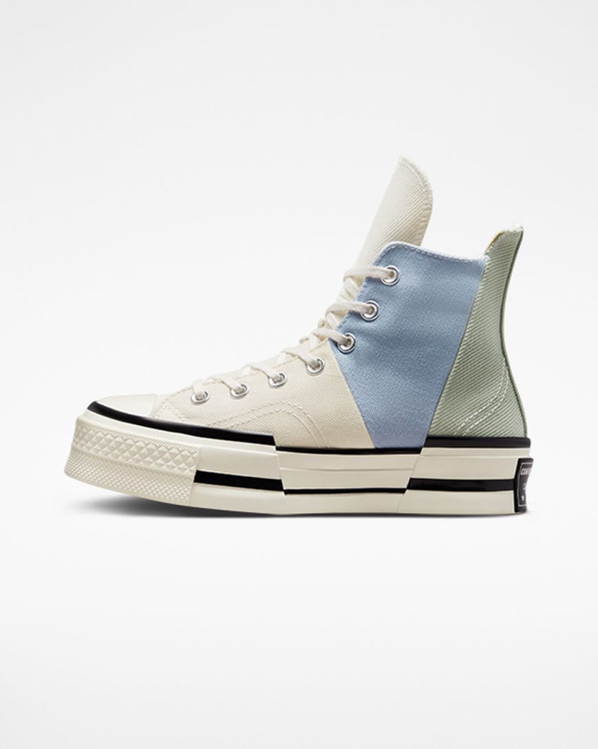 Olive Converse Chuck 70 Plus Material Mashup Men's High Top Shoes | GM39LK185