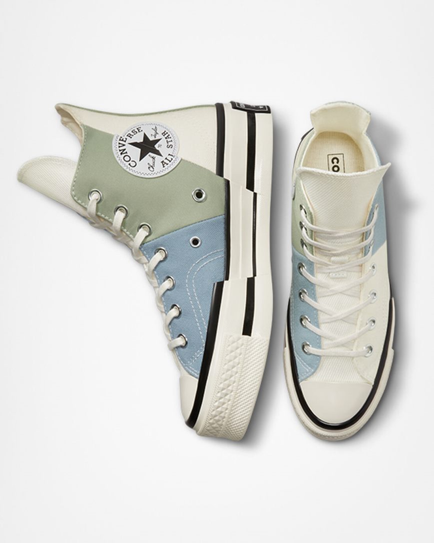 Olive Converse Chuck 70 Plus Material Mashup Men's High Top Shoes | GM39LK185