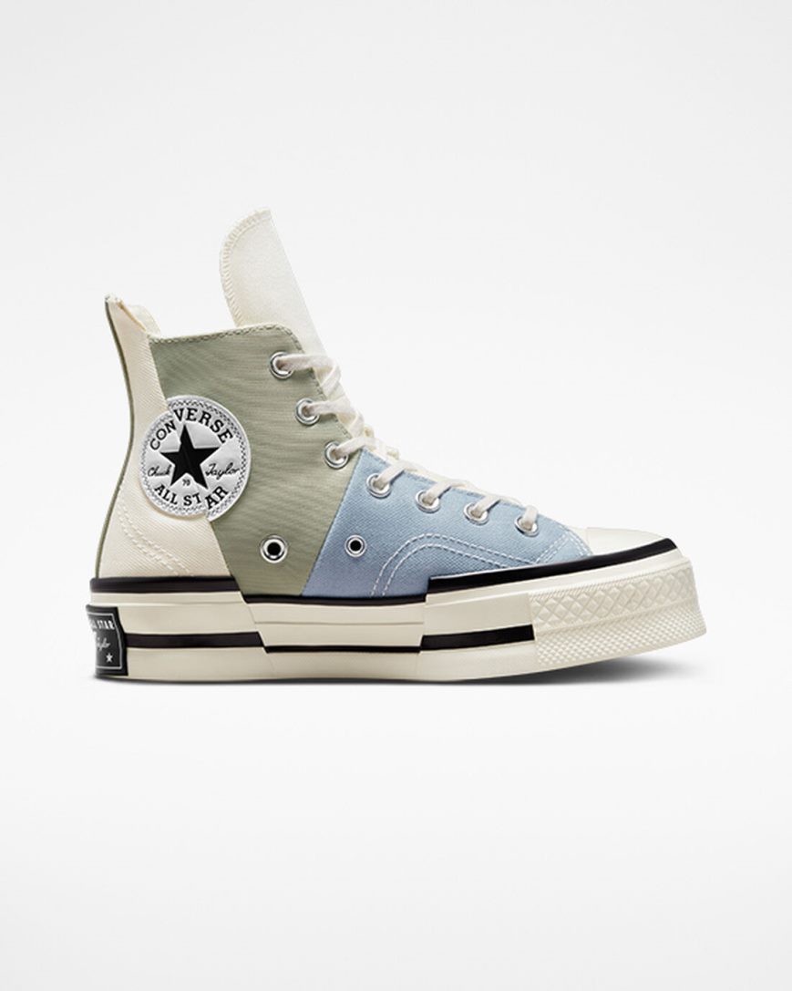 Olive Converse Chuck 70 Plus Material Mashup Women\'s High Top Shoes | QH1K8I4L9