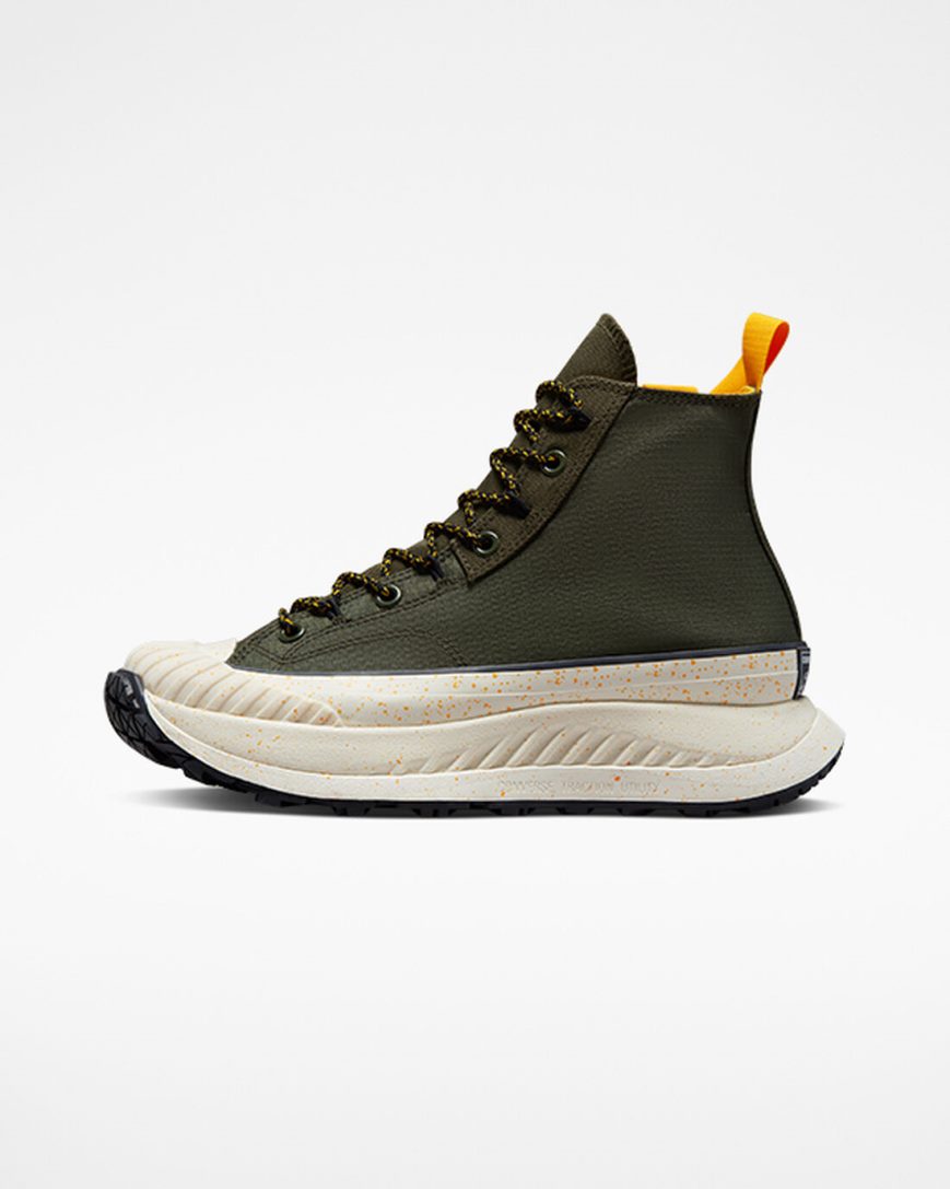 Olive / Green / Yellow / Black Converse Chuck 70 AT-CX Rugged Basics Men's High Top Shoes | JL91K5LI3