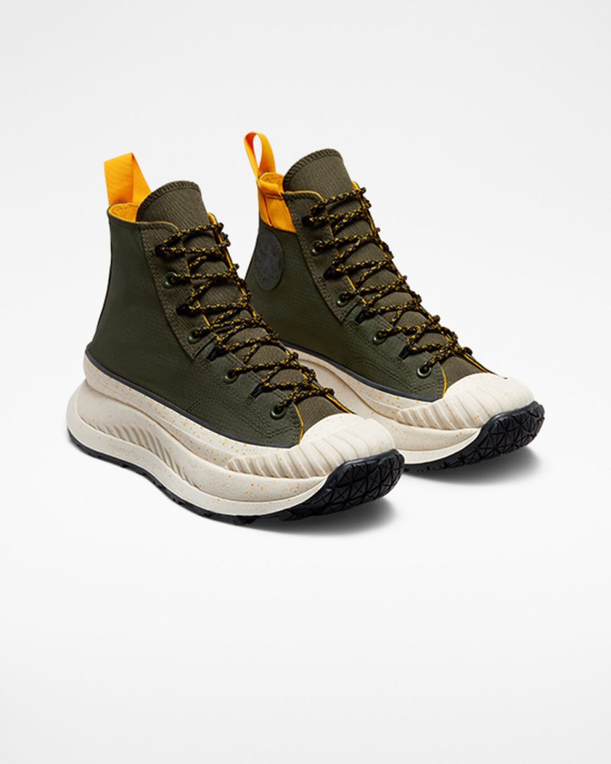 Olive / Green / Yellow / Black Converse Chuck 70 AT-CX Rugged Basics Men's High Top Shoes | JL91K5LI3