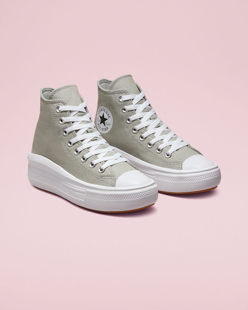 Olive / White Converse Chuck Taylor All Star Move High Top Women's Platform Shoes | PAK7451L9