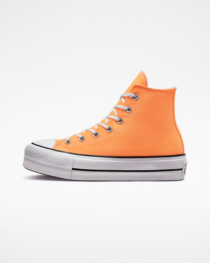 Orange / Black / White Converse Chuck Taylor All Star Lift Canvas High Top Women's Platform Shoes | SG13KLI98