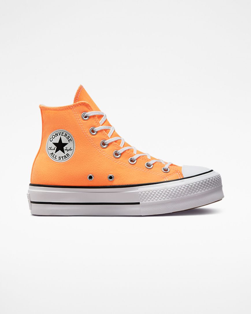 Orange / Black / White Converse Chuck Taylor All Star Lift Canvas High Top Women\'s Platform Shoes | SG13KLI98