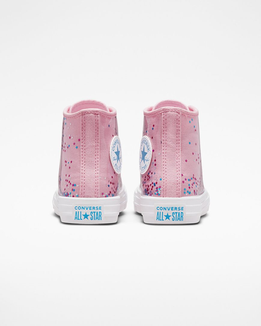 Orange Pink / Blue Converse Chuck Taylor All Star Encapsulated Glitter Girls' High Top Shoes | ML49L1I85