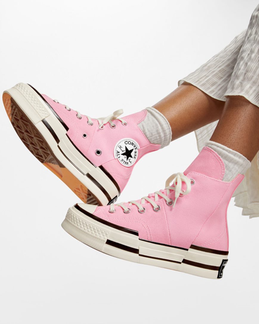 Orange Pink Converse Chuck 70 Plus Women's High Top Shoes | KI3L47KI8