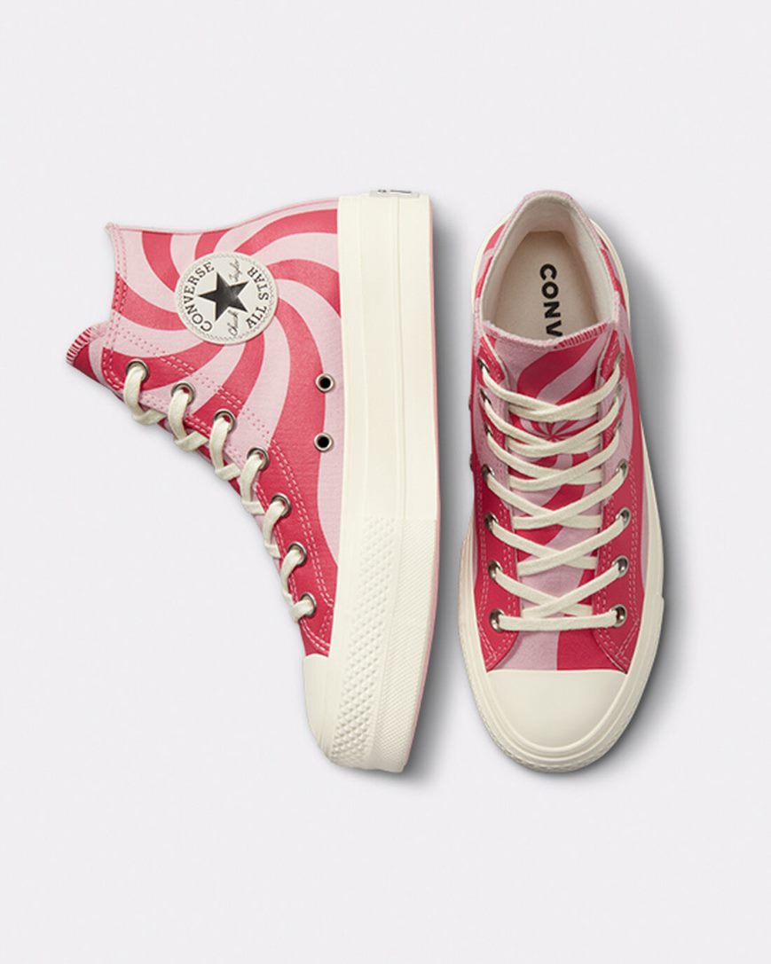 Orange Pink Converse Chuck Taylor All Star Lift Color Candy High Top Women's Platform Shoes | BN51IK4L7