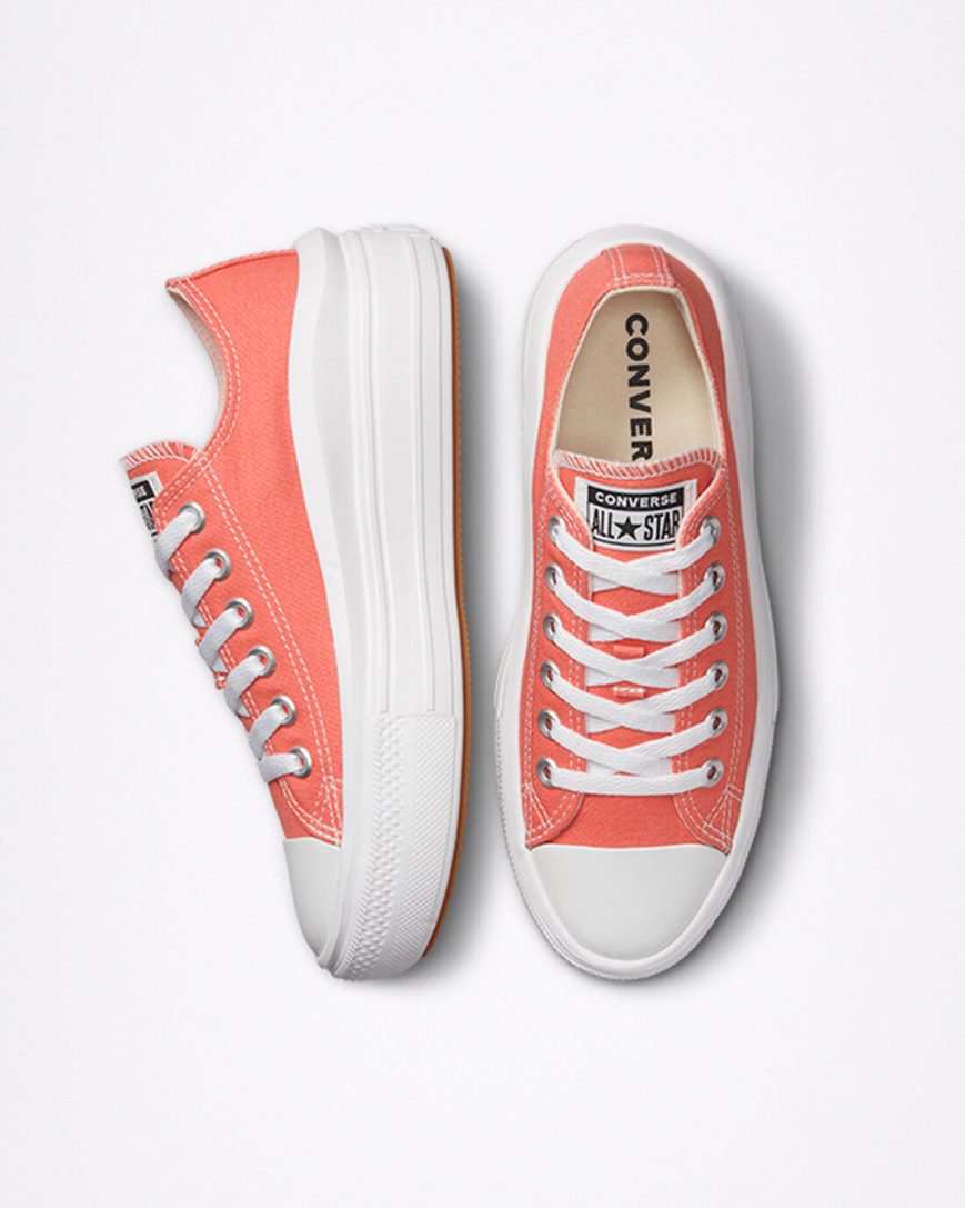 Orange / White Converse Chuck Taylor All Star Move Low Top Women's Platform Shoes | ZJL574I89