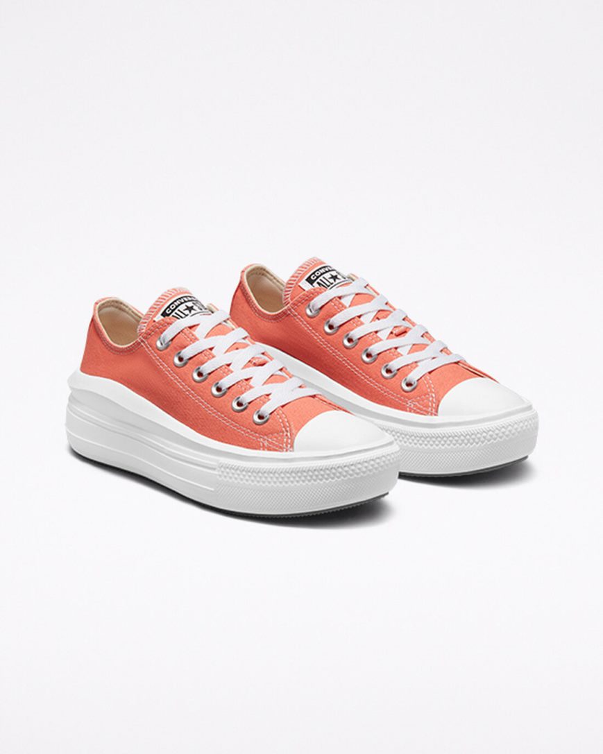 Orange / White Converse Chuck Taylor All Star Move Low Top Women's Platform Shoes | ZJL574I89