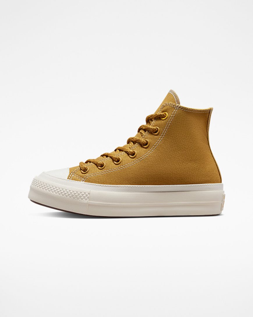 Orange / Yellow Converse Chuck Taylor All Star Lift Tonal Canvas High Top Women's Platform Shoes | PH7K8951L