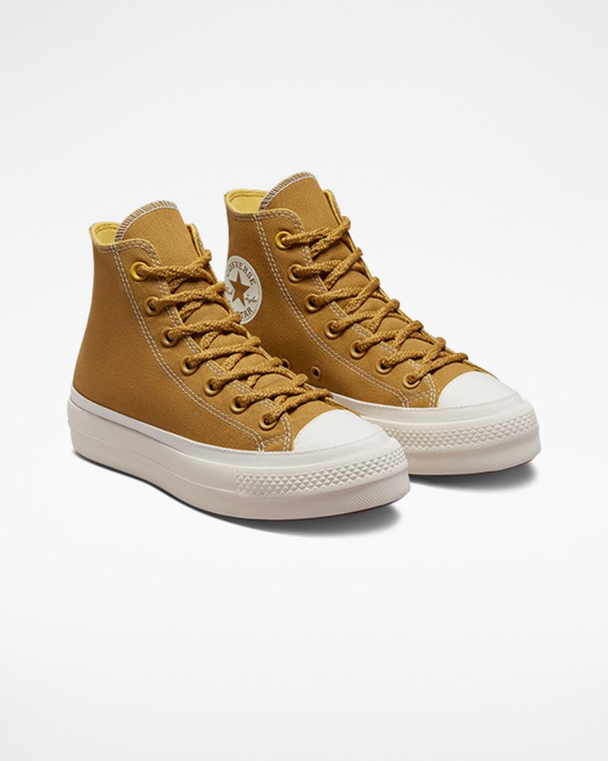 Orange / Yellow Converse Chuck Taylor All Star Lift Tonal Canvas High Top Women's Platform Shoes | PH7K8951L