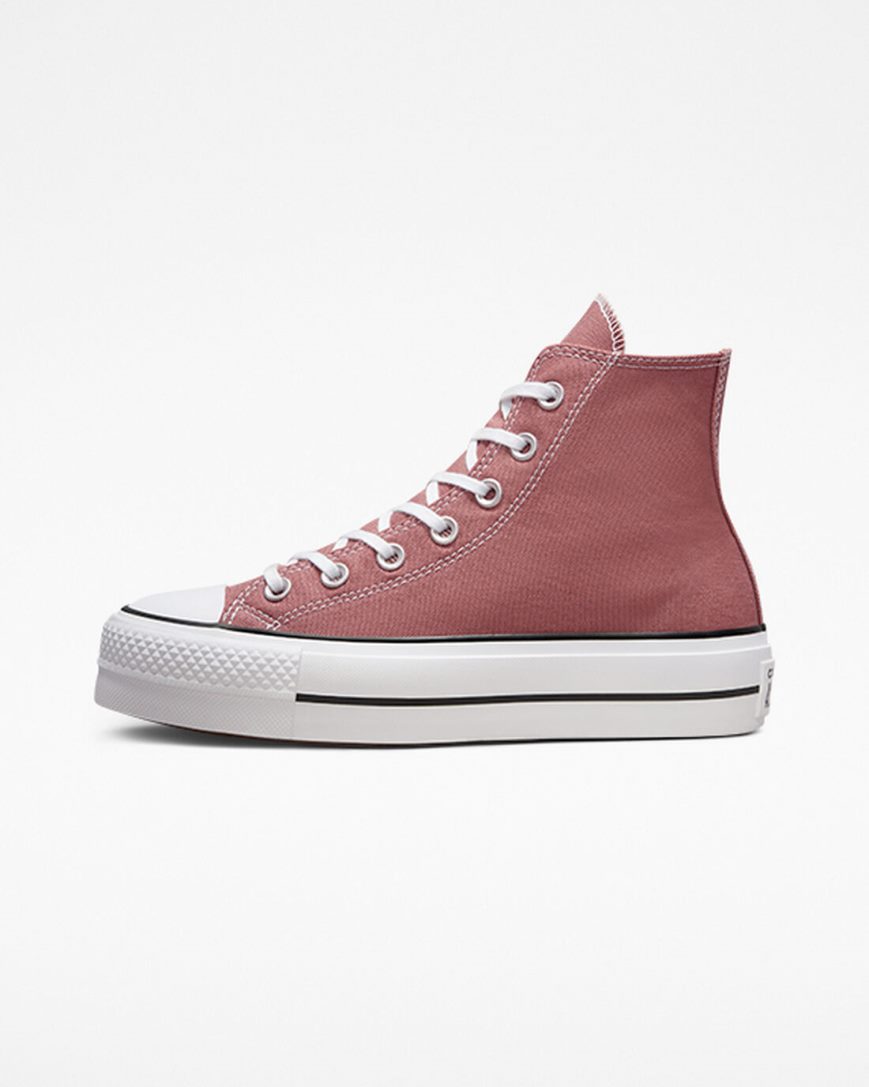 Pink / Black / White Converse Chuck Taylor All Star Lift Seasonal Color High Top Women's Platform Shoes | WN41L9KI5